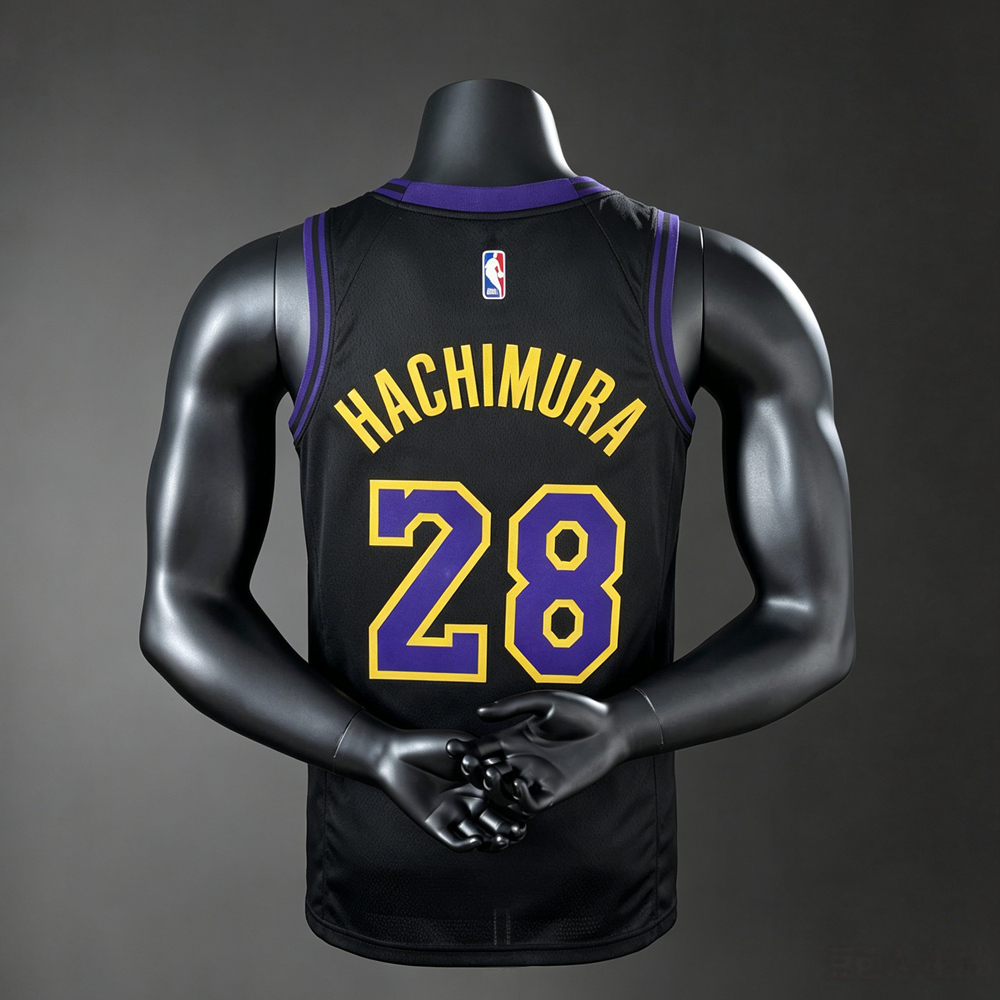 Los Angeles Lakers City Edition Hachimura #28 NBA Jersey Silk Version Foto 2