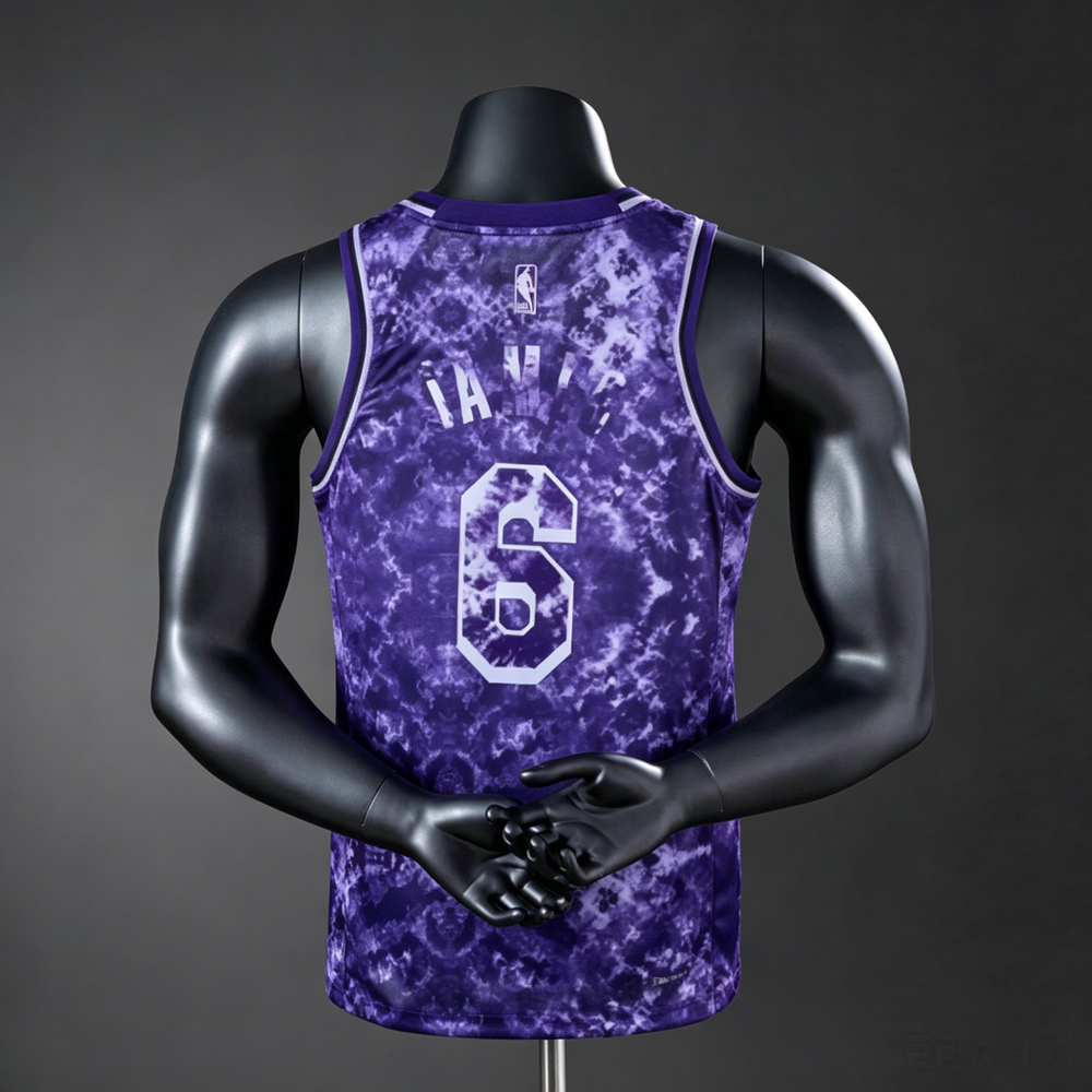 Los Angeles Lakers City Edition James #6 NBA Jersey Silk Version Foto 2