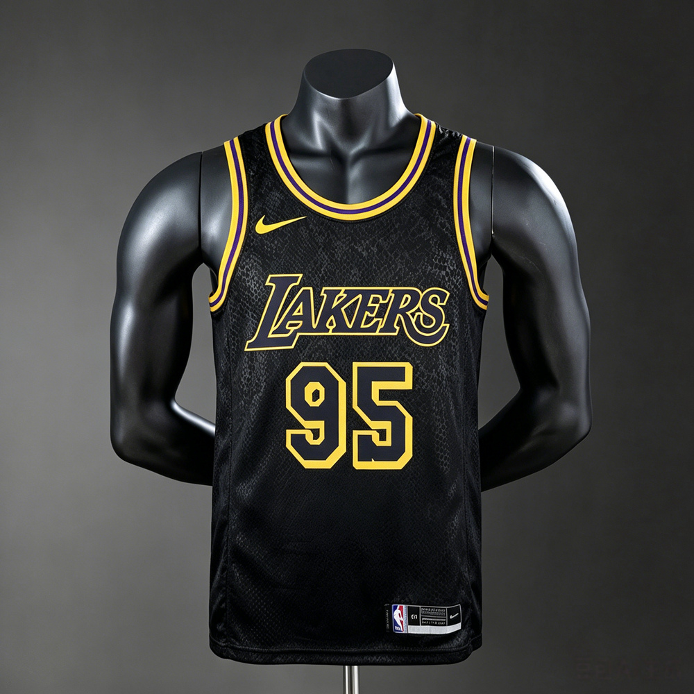 Los Angeles Lakers Black Mamba Edition O'Neal #95 NBA Jersey Silk Version Foto 2
