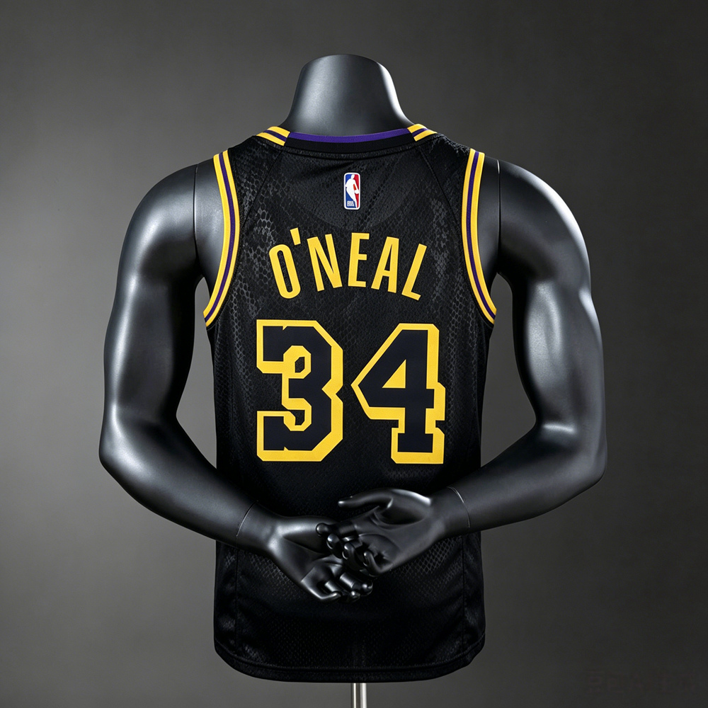 Los Angeles Lakers City Edition O'Neal #34 NBA Jersey Silk Version Foto 2