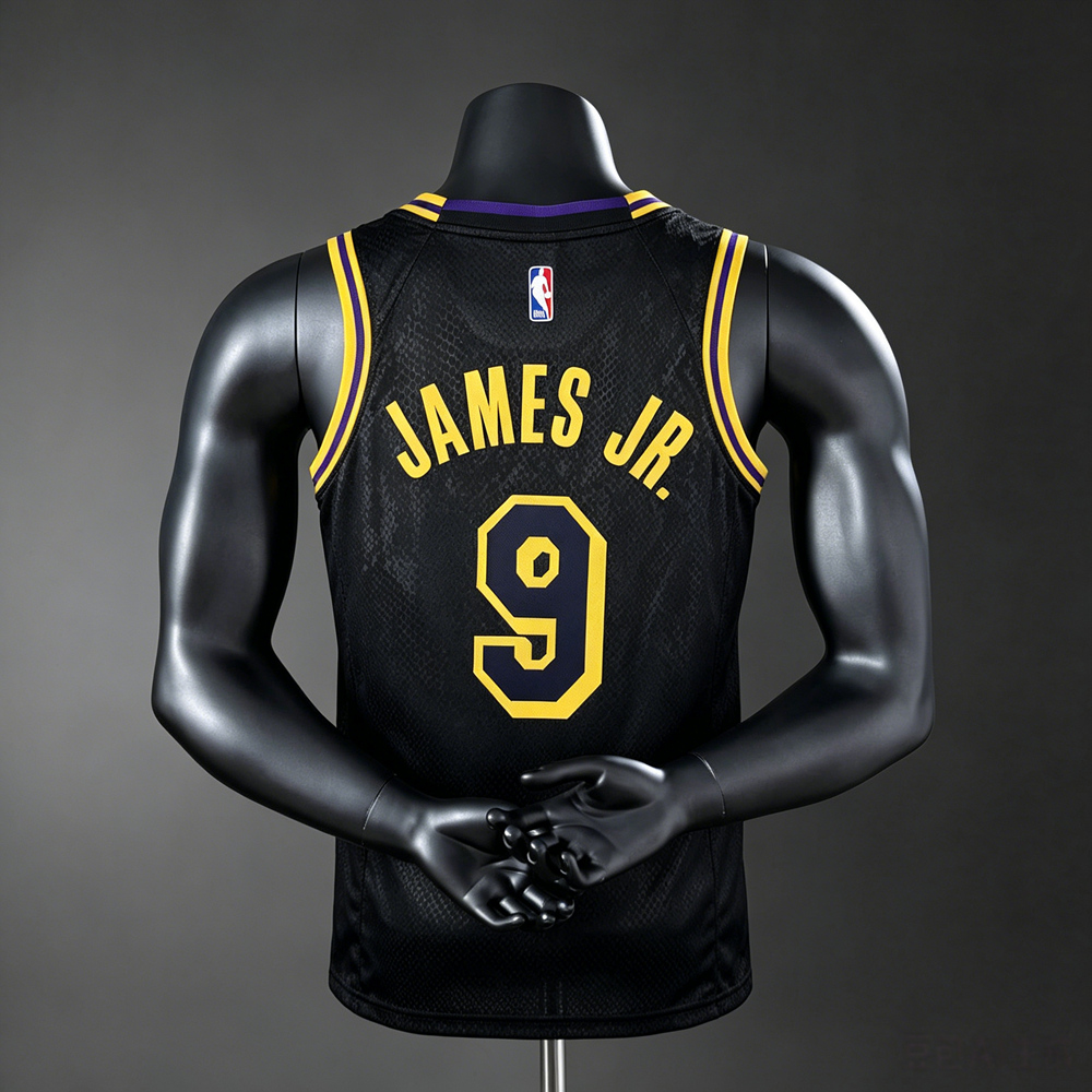 Los Angeles Lakers Black Mamba Edition James Jr. #9 NBA Jersey Silk Version Foto 2
