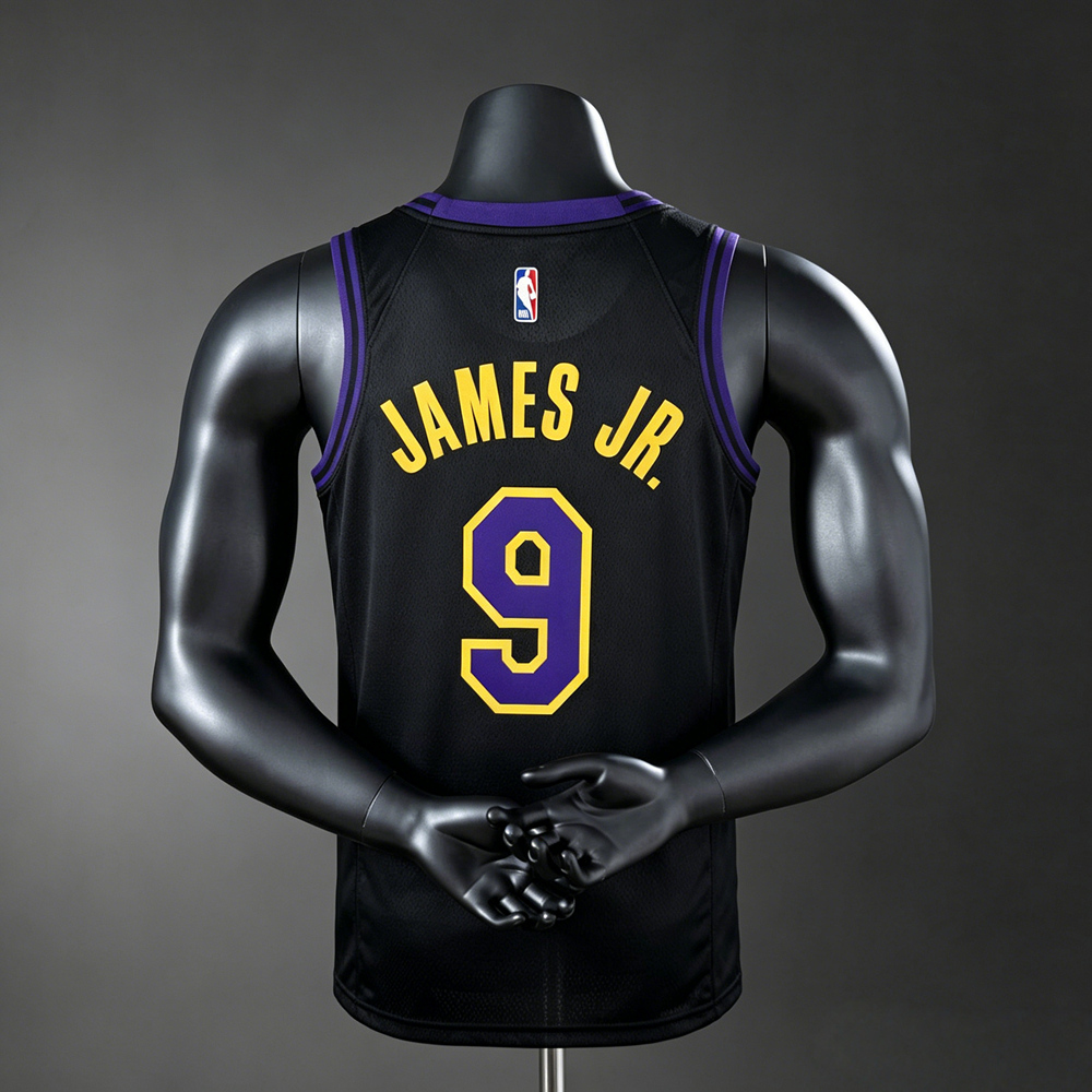 Los Angeles Lakers City Edition James Jr. #9 NBA Jersey Silk Version Foto 2
