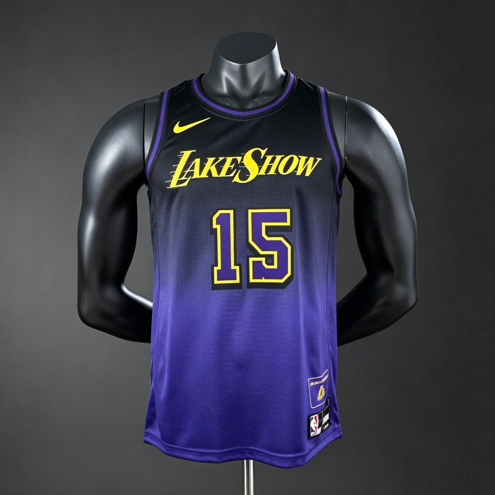 Los Angeles Lakers City Edition Reaves #15 NBA Jersey Silk Version