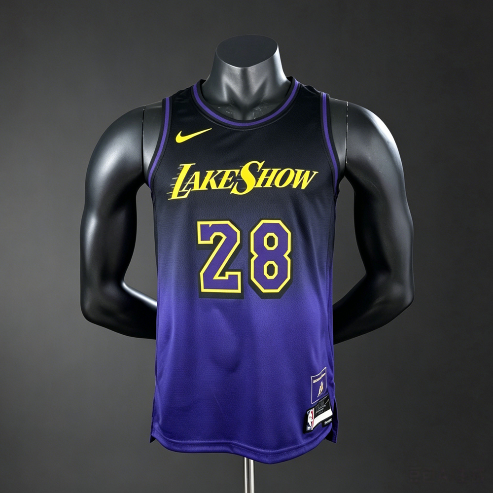 Los Angeles Lakers City Edition Hachimura #28 NBA Jersey Silk Version (1)