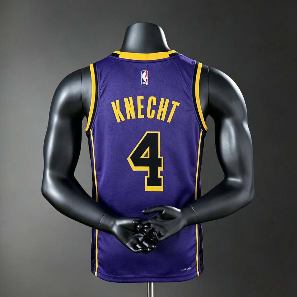 Los Angeles Lakers City Edition Knecht #4 NBA Jersey Silk Version Foto 2