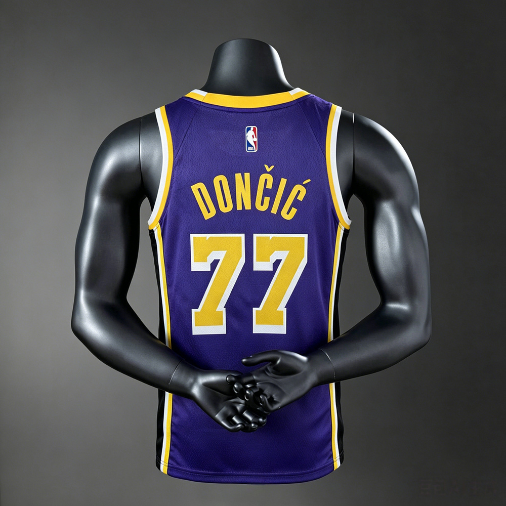 Los Angeles Lakers Statement Edition Doncic #77 NBA Jersey Silk Version Foto 2