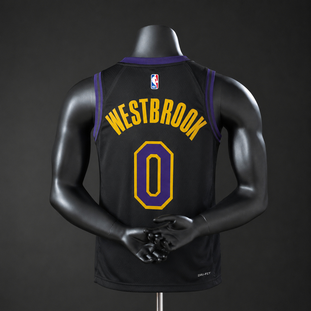 Los Angeles Lakers  City Edition Westbrook #0 NBA Jersey Silk Version Foto 2