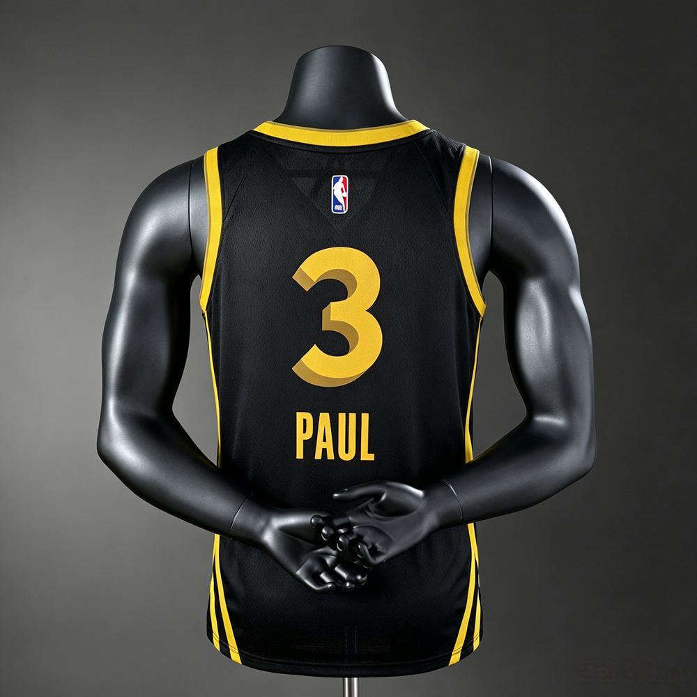 Golden State Warriors City Edition Chris Paul #3 NBA Jersey Silk Version Foto 2