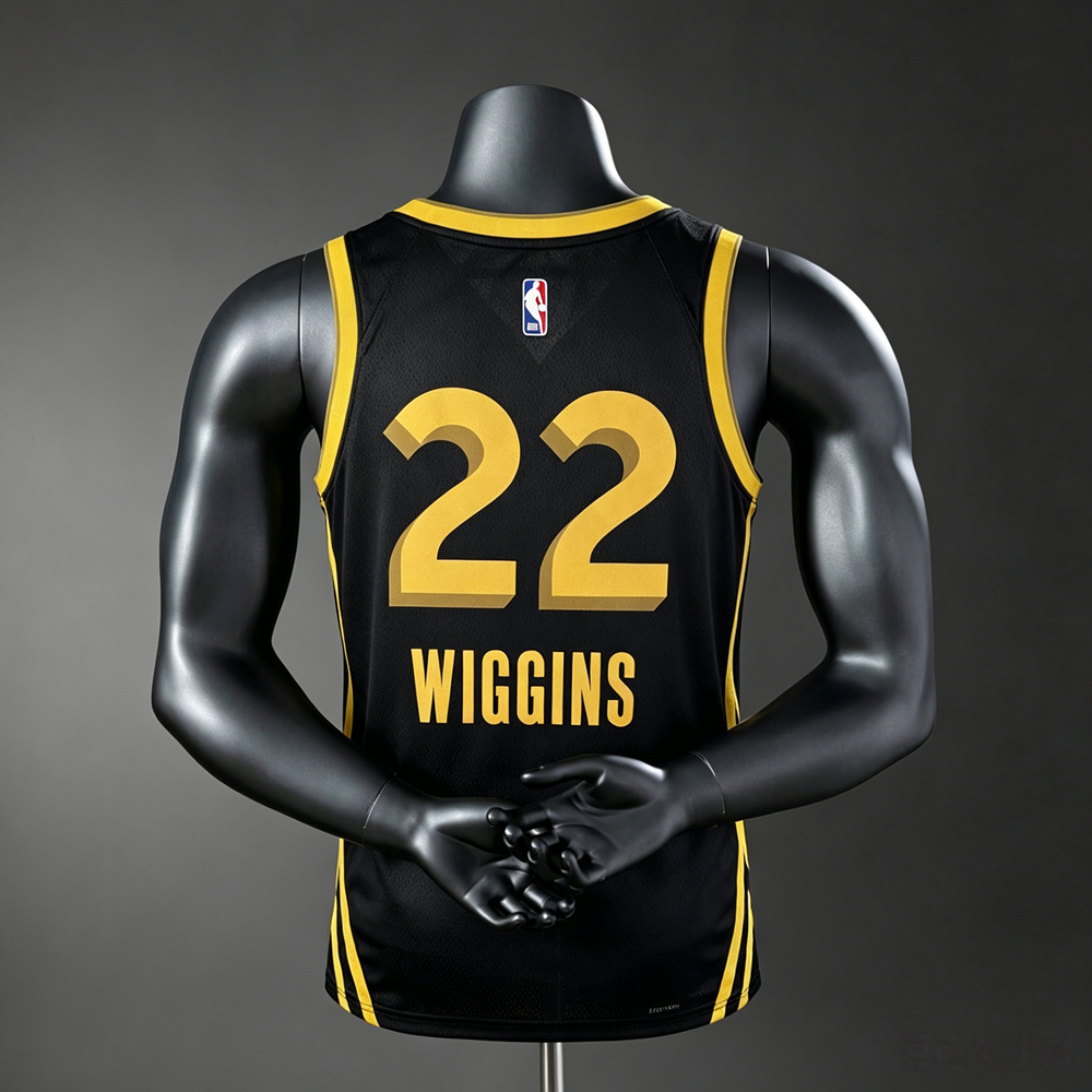 Golden State Warriors City Edition Andrew Wiggins #22 NBA Jersey Silk Version Foto 2
