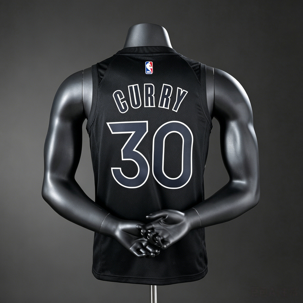 Golden State Warriors Black Edition Curry #30 NBA Jersey Silk Version Foto 2