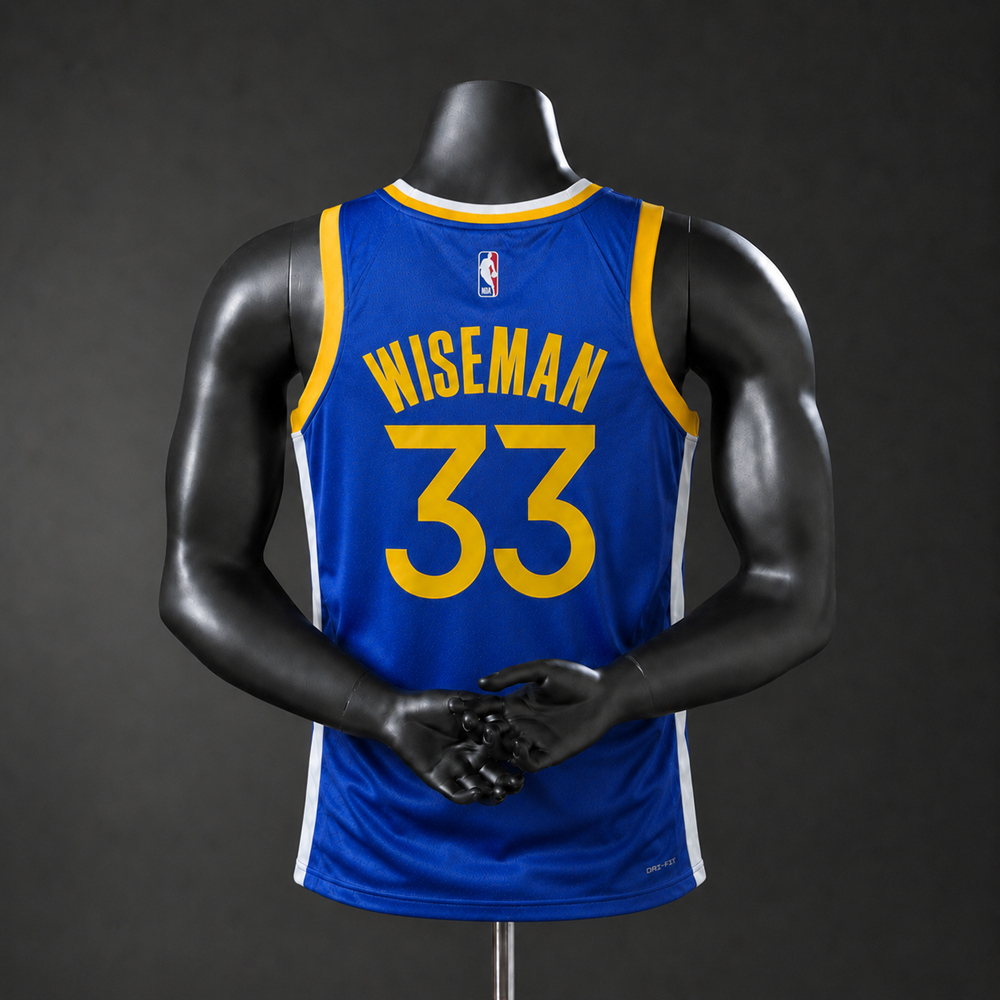 Golden State Warriors Icon Edition Wiseman #33 NBA Jersey Silk Version Foto 2