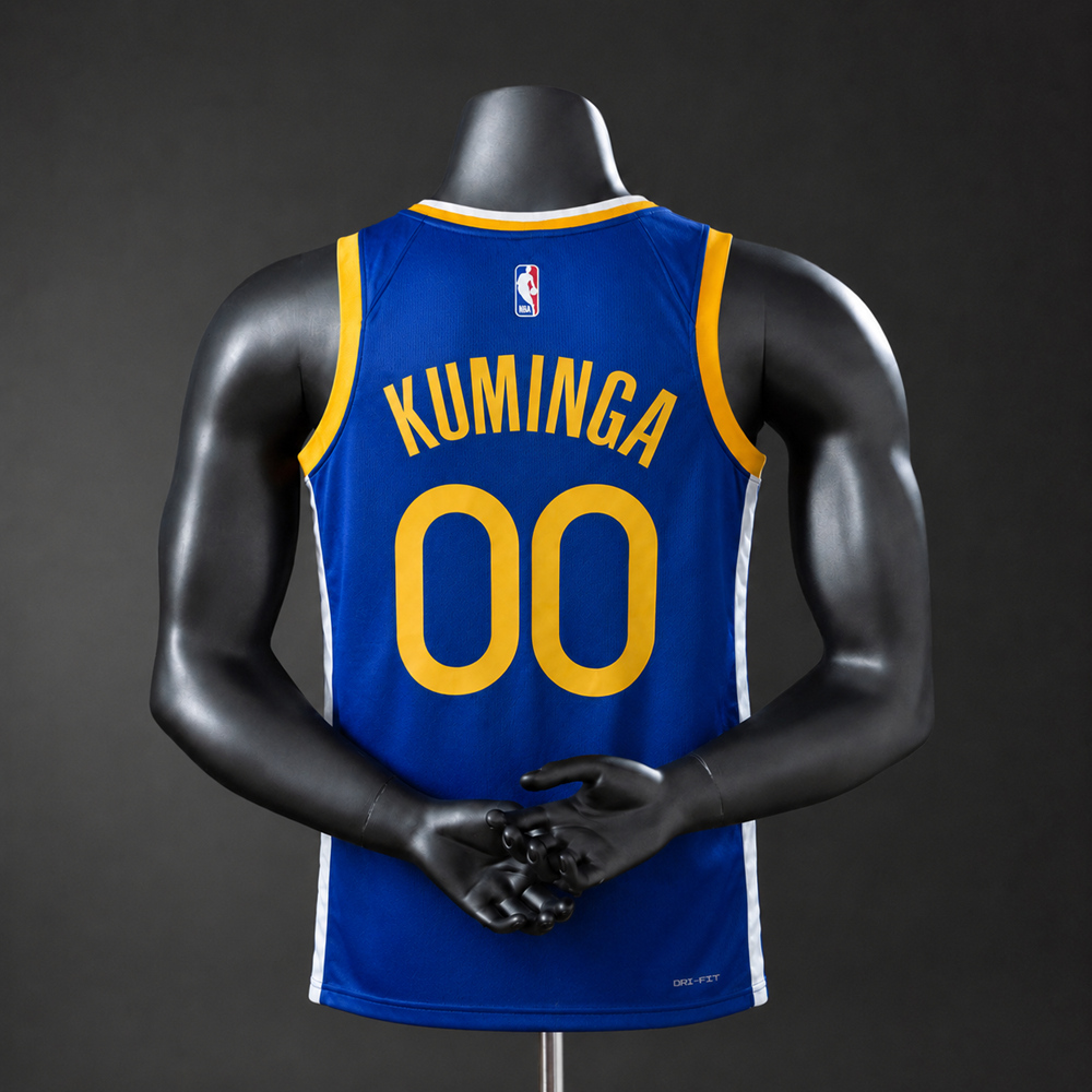 Golden State Warriors Icon Edition Kuminga #00 NBA Jersey Silk Version Foto 2