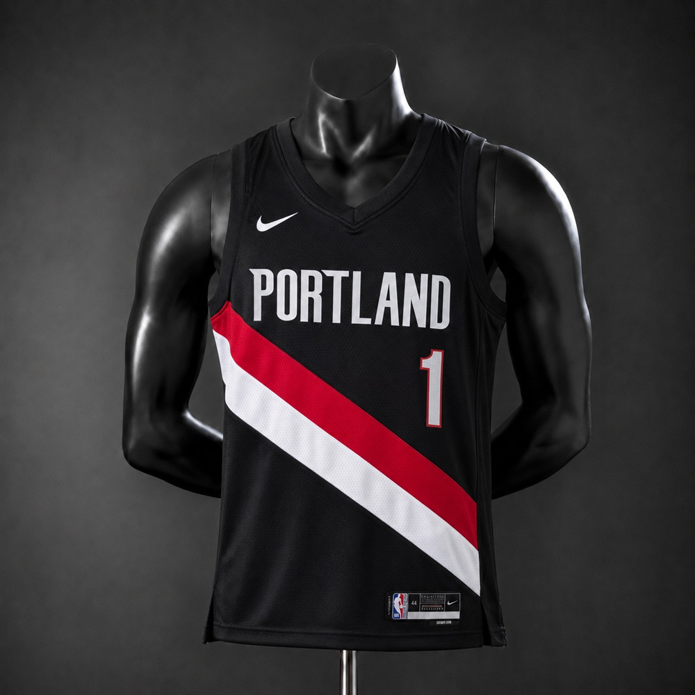 Portland Trail Blazers Icon Edition Morant #1 NBA Jersey Silk Version