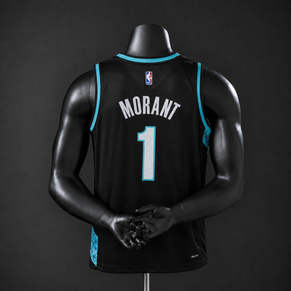 Portland Trail Blazers City Edition Ja Morant #1 NBA Jersey Silk Version Foto 2
