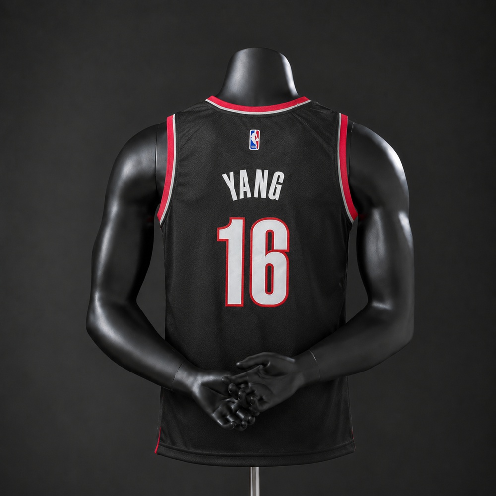 Portland Trail Blazers City Edition Yang #16 NBA Jersey Embroidered Version Foto 2