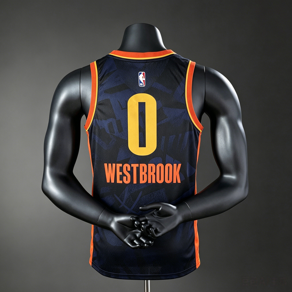 Oklahoma City Thunder City Edition Westbrook #0 NBA Jersey Silk Version Foto 2