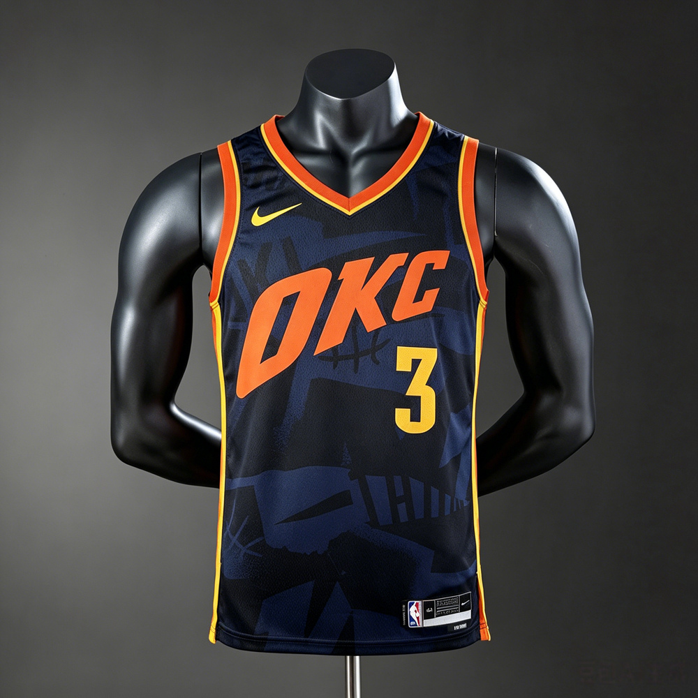 Oklahoma City Thunder City Edition Giddey #3 NBA Jersey Silk Version