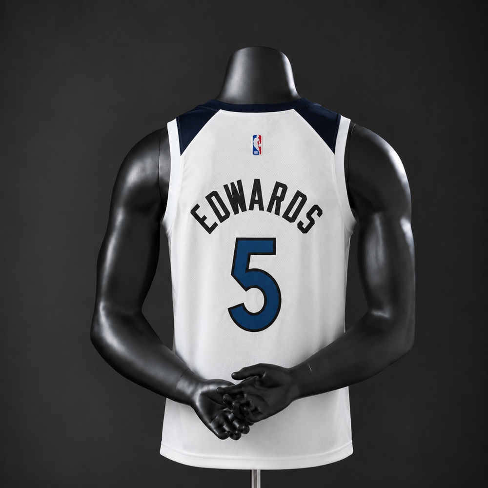 Minnesota Timberwolves Association Edition Edwards #5 NBA Jersey Embroidered Version Foto 2