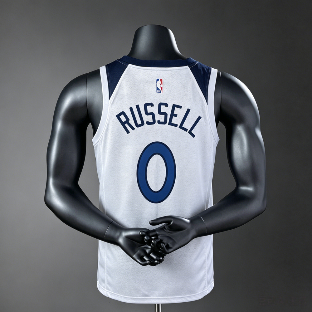 Minnesota Timberwolves Classic Edition Russell #0 NBA Jersey Silk Version Foto 2