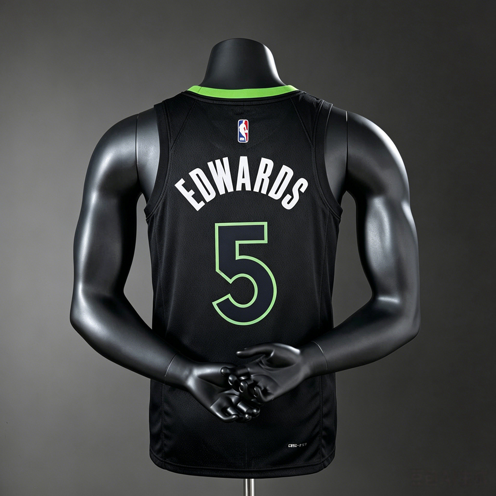 Minnesota Timberwolves City Edition Edwards #5 NBA Jersey Silk Version Foto 2