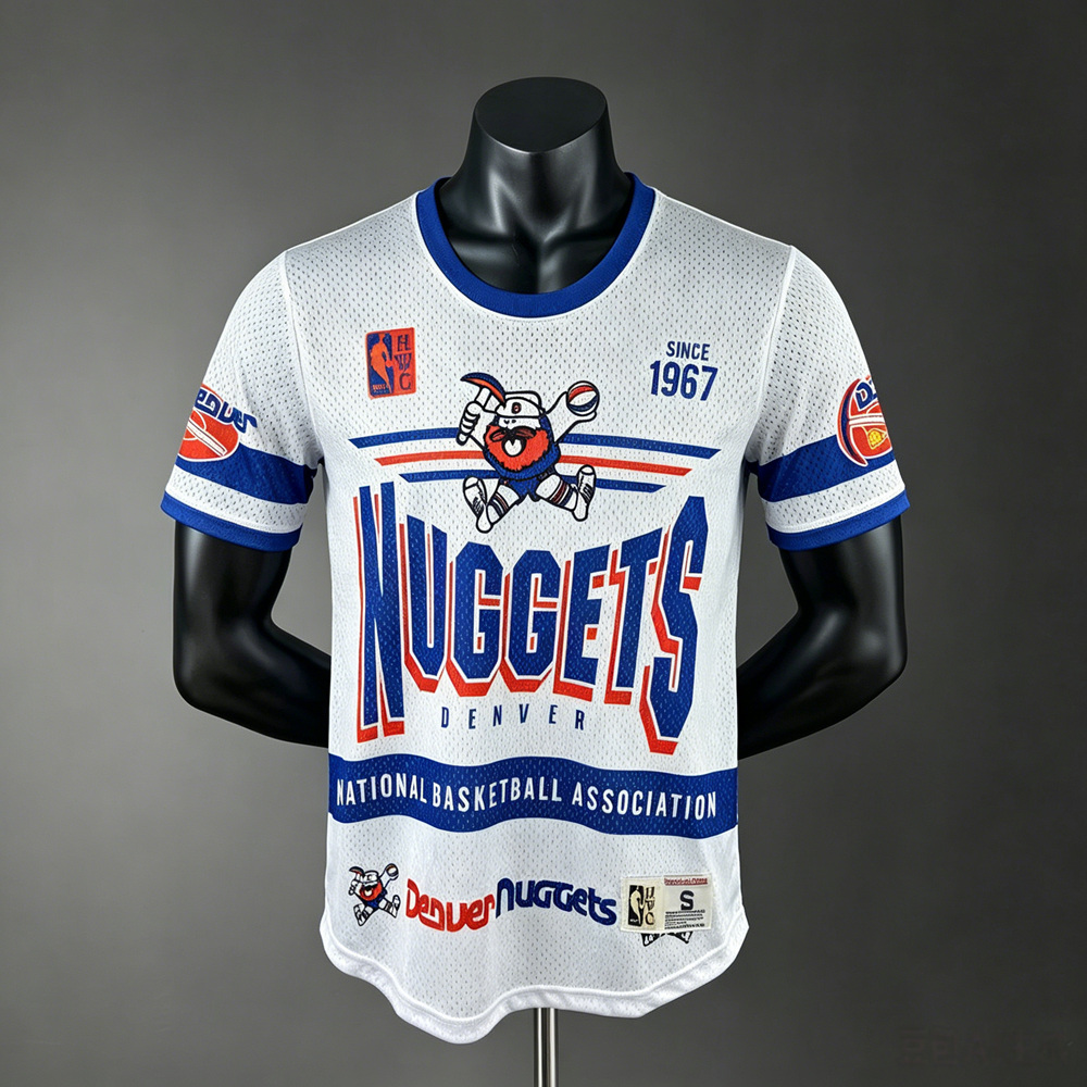 Denver Nuggets Hardwood Classics Team Logo NBA Jersey Silk Version
