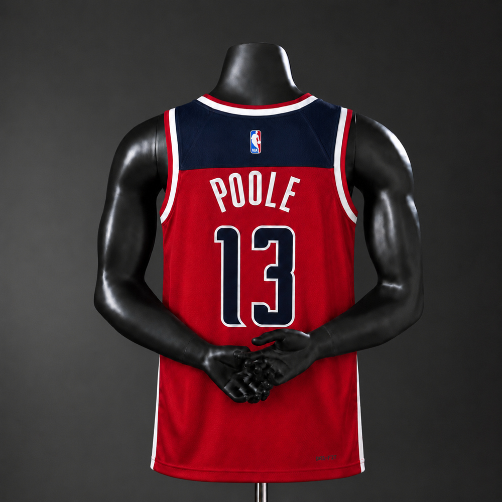 Washington Wizards Statement Edition Poole #13 NBA Jersey Silk Version Foto 2