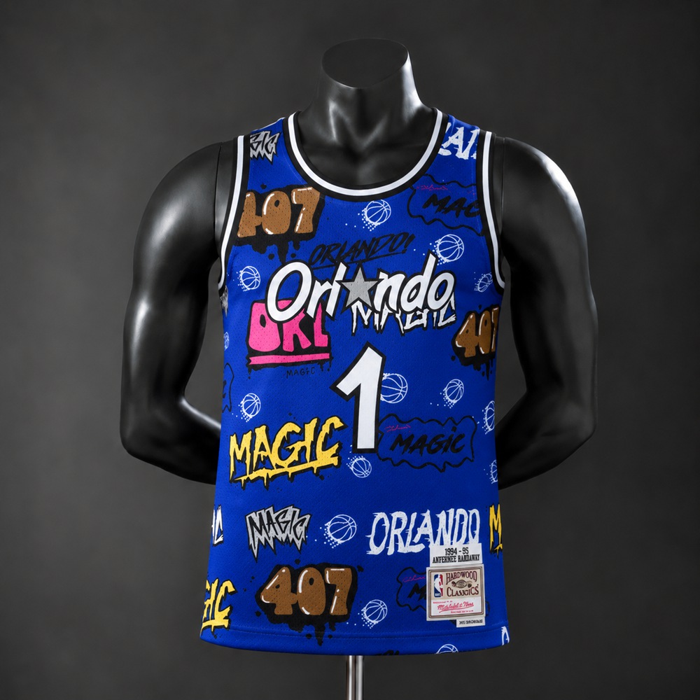 Orlando Magic Hardwood Classics Edition Anfernee Hardaway #1 NBA Jersey Embroidered Version