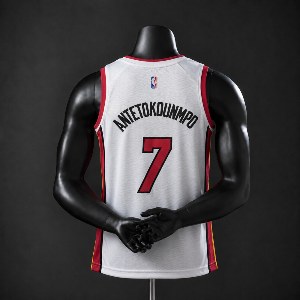 Miami Heat Association Edition Giannis Antetokounmpo #7 NBA Jersey Embroidered Version Foto 2