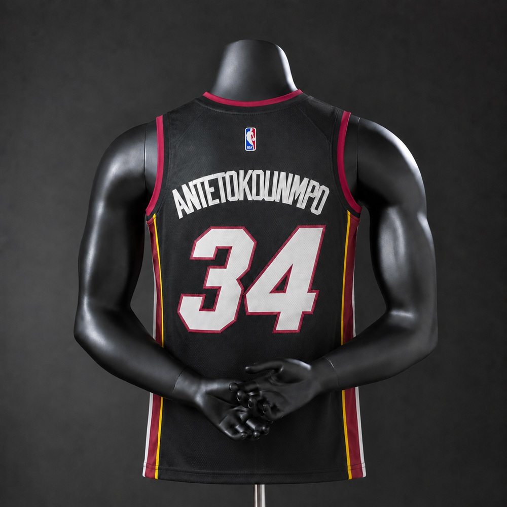 Miami Heat Icon Edition Custom #34 NBA Jersey Embroidered Version Foto 2
