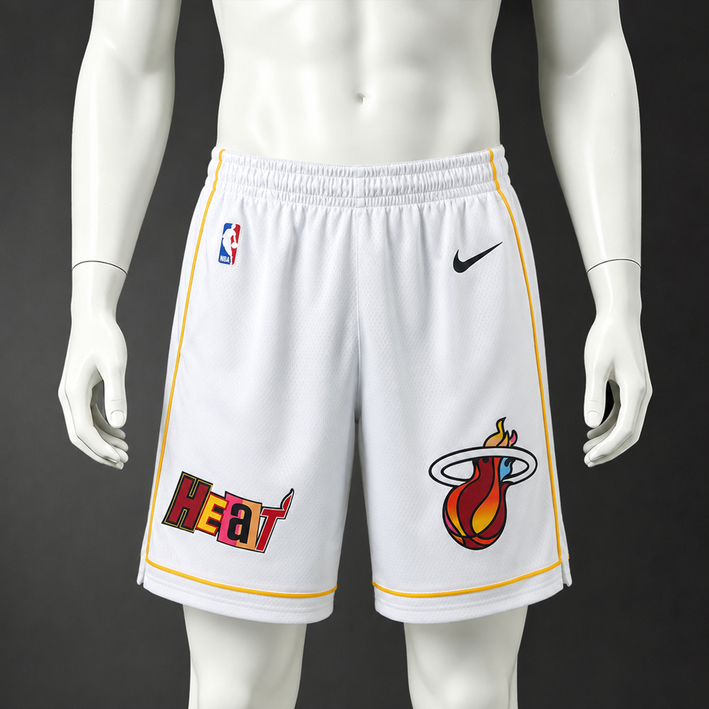 Miami Heat Classic Edition Basketball NBA Shorts Silk Version