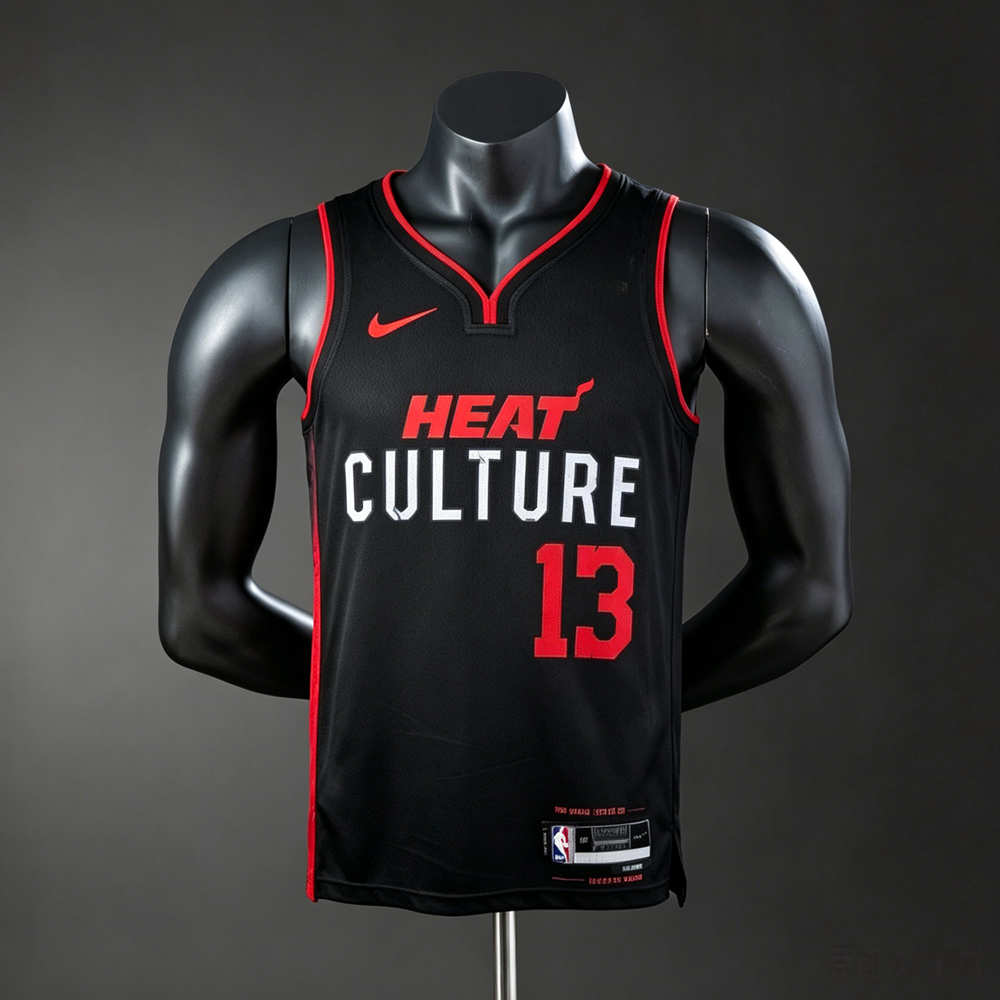 Miami Heat City Edition Bam Adebayo #13 NBA Jersey Silk Version