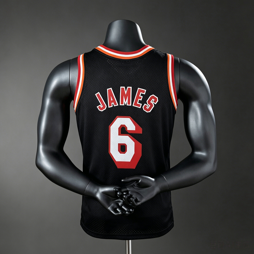Miami Heat Hardwood Classics Edition James #6 NBA Jersey Silk Version Foto 2
