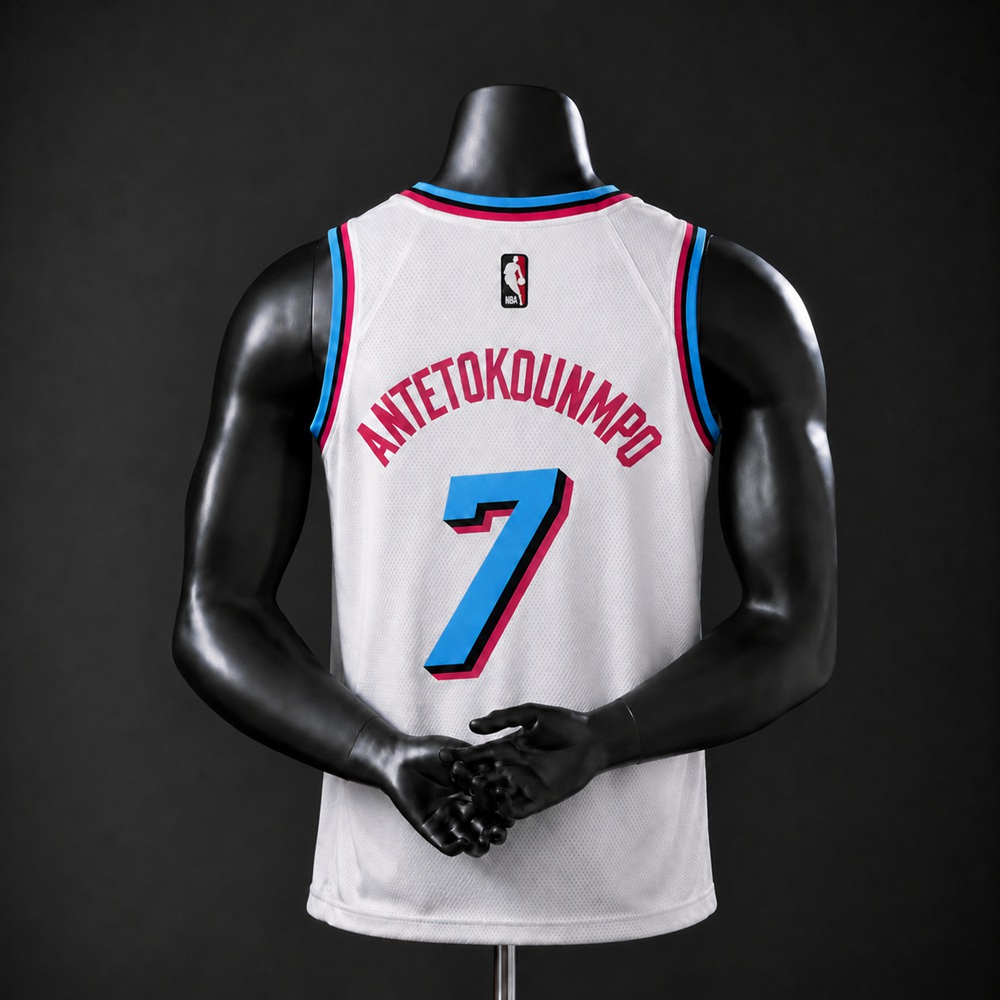 Miami Heat Vice Edition Antetokounmpo #7 NBA Jersey Silk Version Foto 2