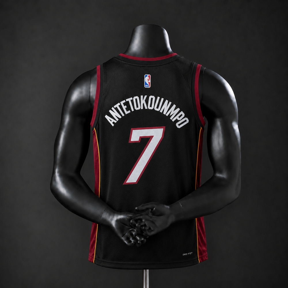 Miami Heat City Edition Giannis Antetokounmpo #7 NBA Jersey Silk Version Foto 2