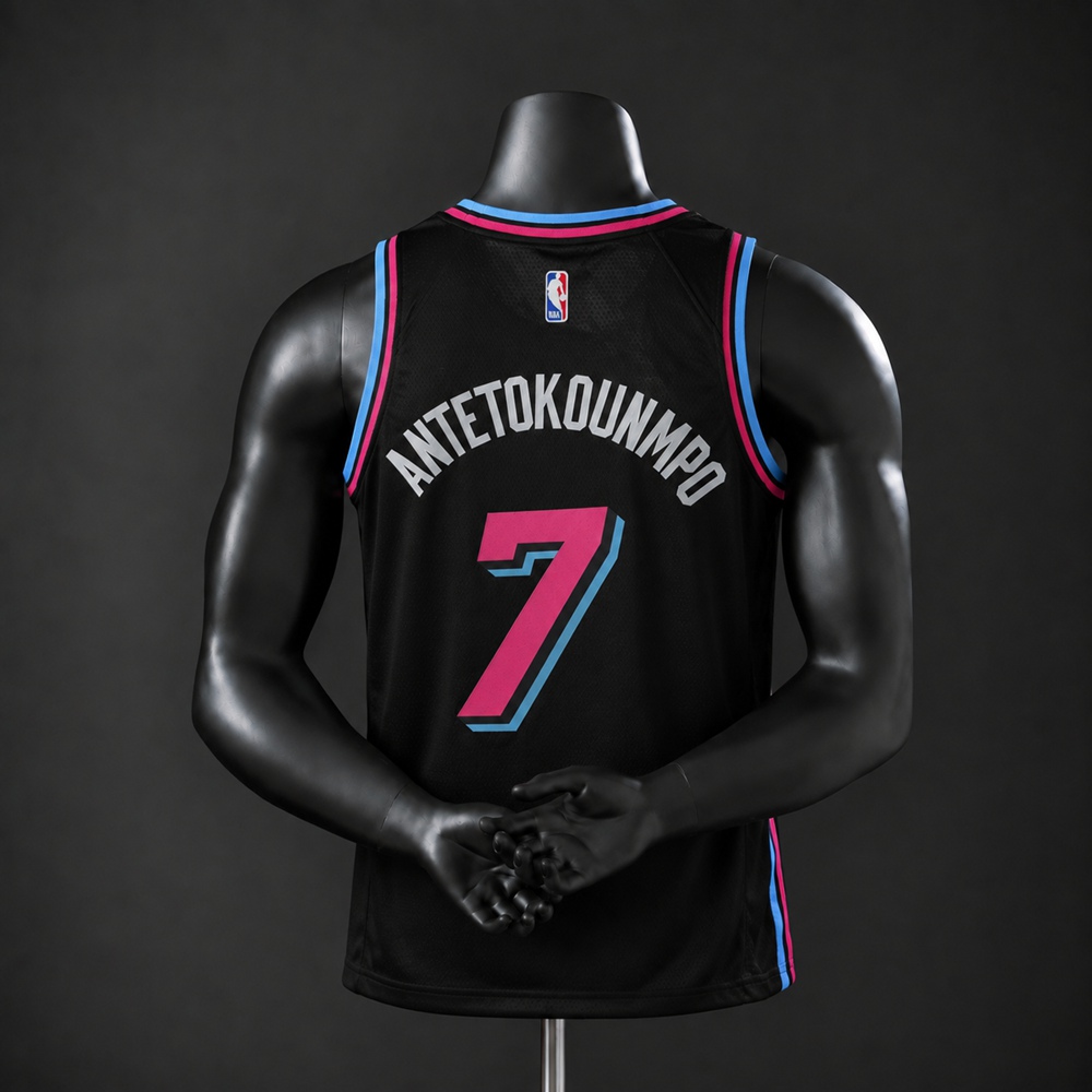 Miami Heat City Edition Antetokounmpo #7 NBA Jersey Silk Version Foto 2