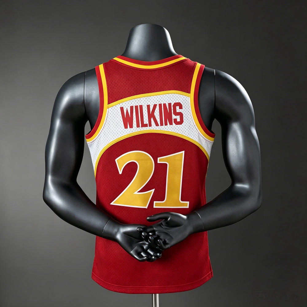 Atlanta Hawks Classic Edition Wilkins #21 NBA Jersey Silk Version Foto 2