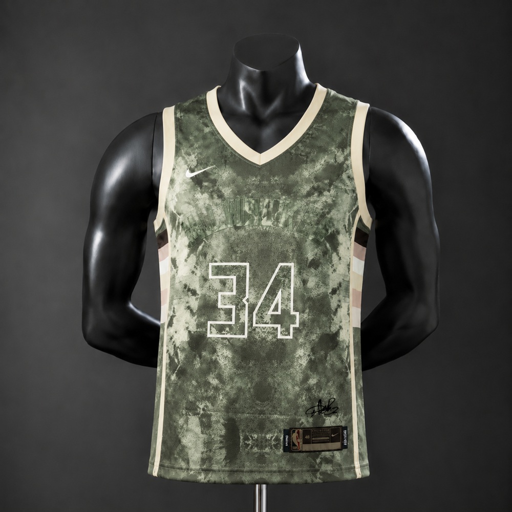 Milwaukee Bucks City Edition Antetokounmpo #34 NBA Jersey Embroidered Version