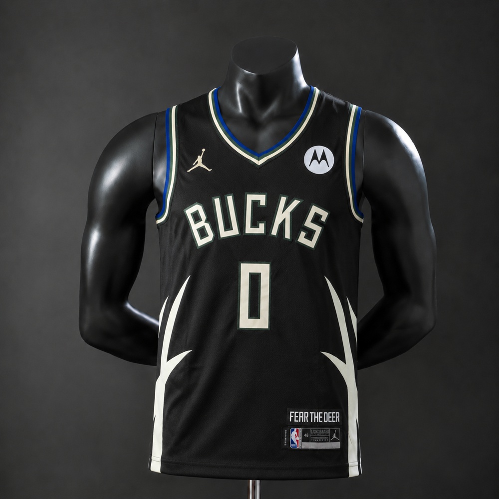 Milwaukee Bucks City Edition Lillard #0 NBA Jersey Embroidered Version