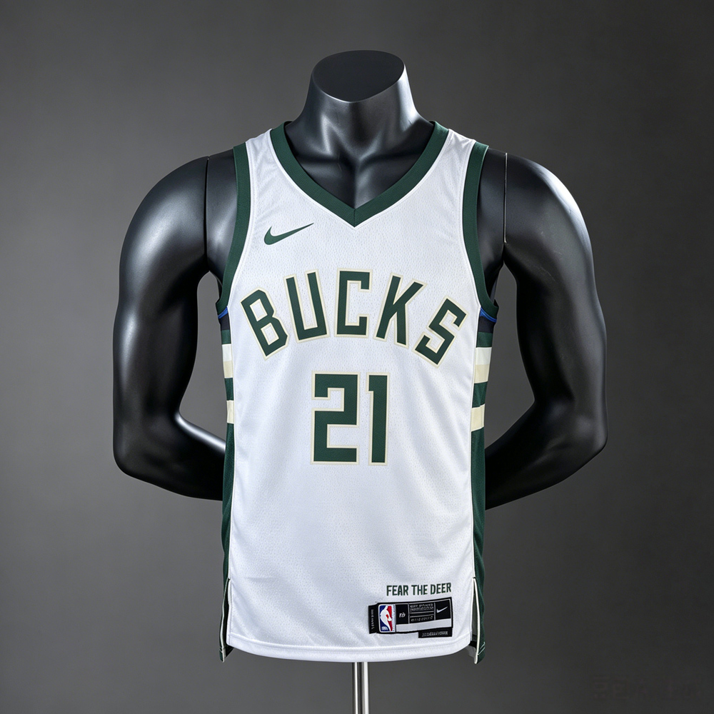 Milwaukee Bucks Association Edition Jrue Holiday #21 NBA Jersey Silk Version