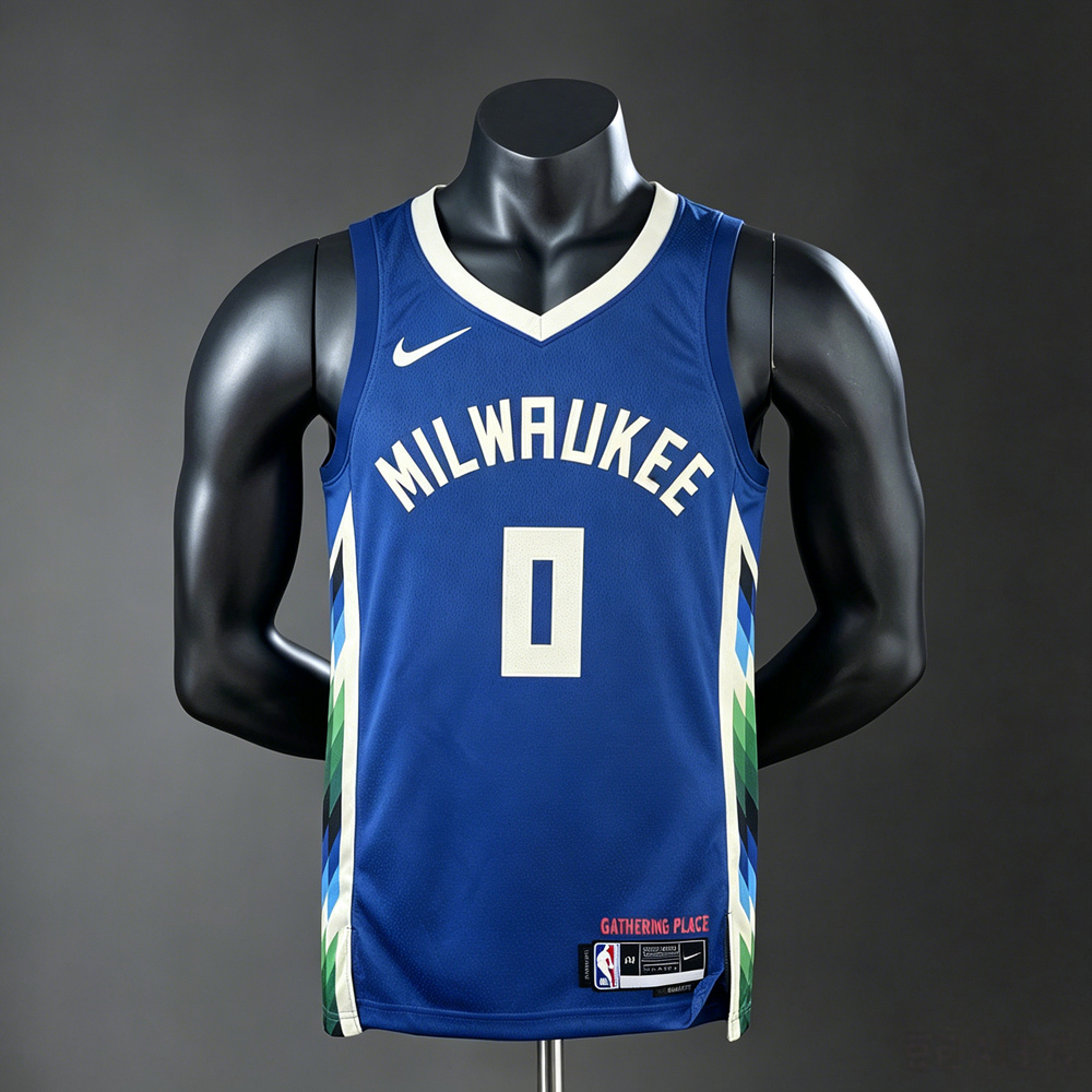 Milwaukee Bucks City Edition Lillard #0 NBA Jersey Silk Version