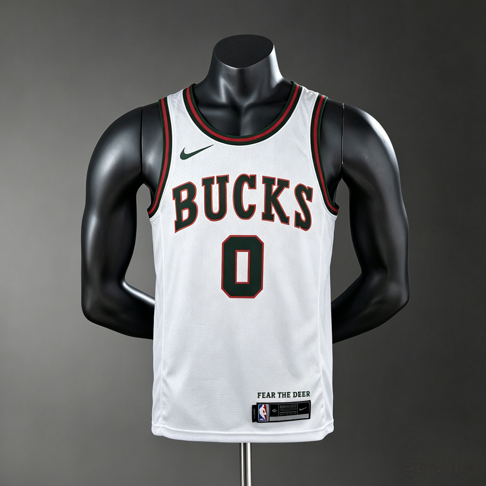 Milwaukee Bucks Icon Edition Lillard #0 NBA Jersey Silk Version