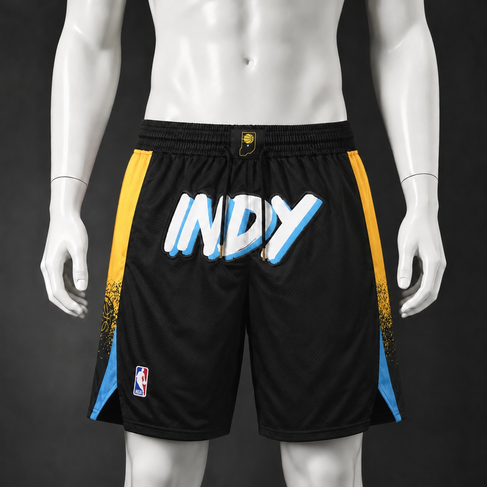 Indiana Pacers Basketball NBA Shorts Embroidered Version
