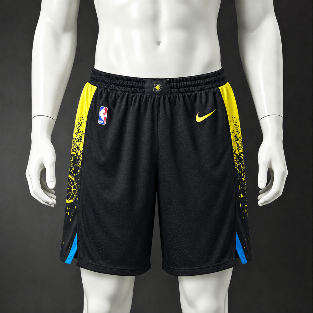 Indiana Pacers City Edition Basketball NBA Shorts Silk Version