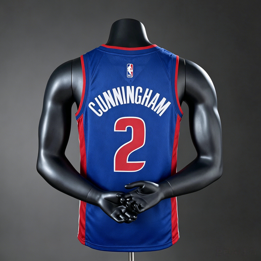 Detroit Pistons City Edition Cunningham #2 NBA Jersey Silk Version Foto 2