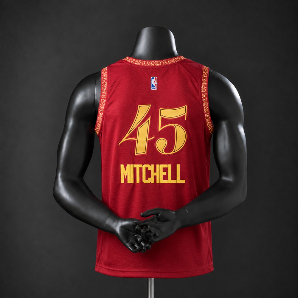Cleveland Cavaliers City Edition Donovan Mitchell #45 NBA Jersey Embroidered Version Foto 2