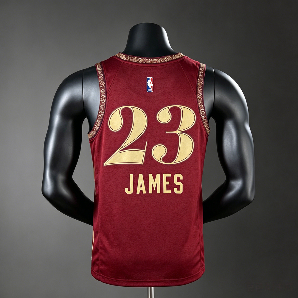Cleveland Cavaliers City Edition LeBron James #23 NBA Jersey Silk Version Foto 2