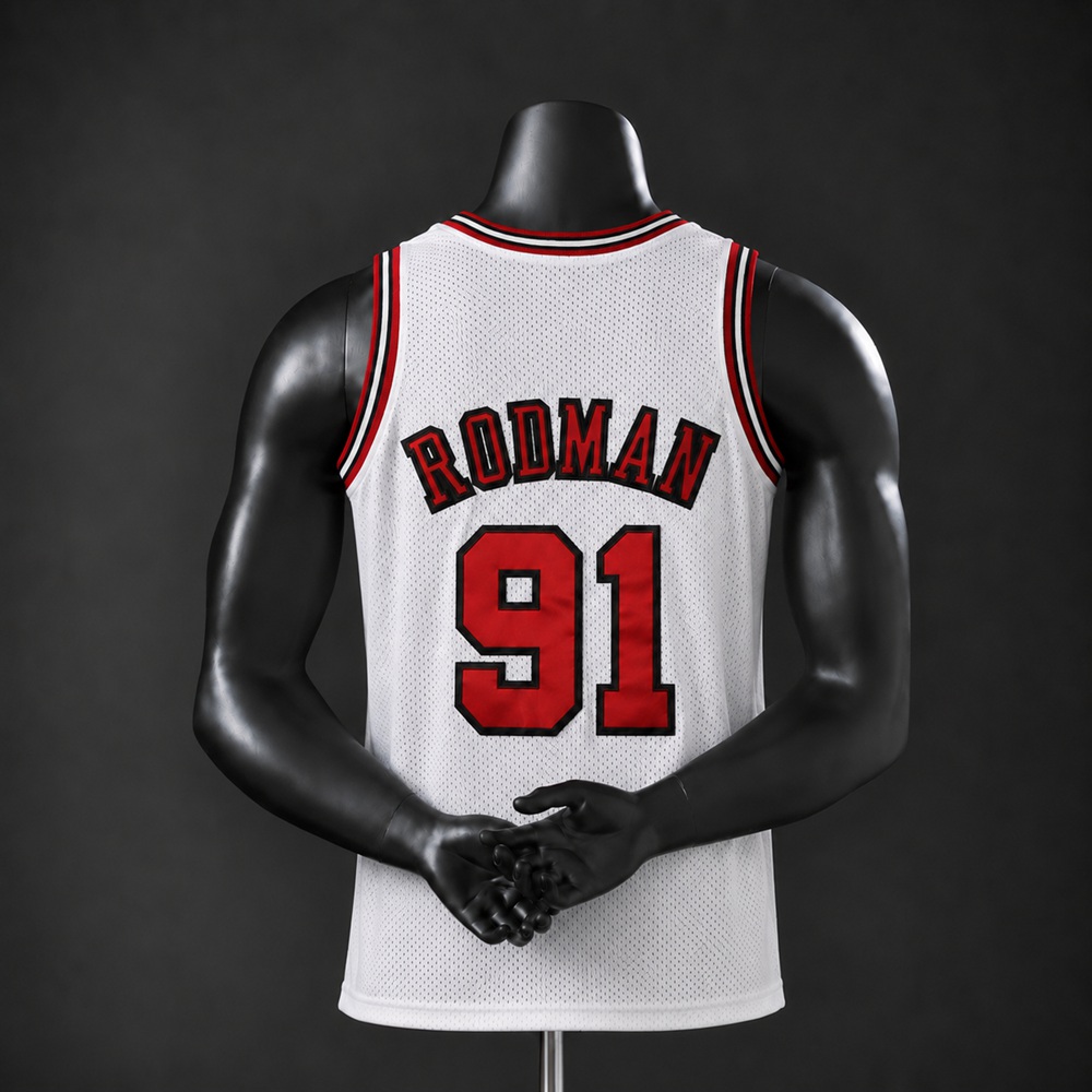 Chicago Bulls Hardwood Classics Rodman #91 NBA Jersey Embroidered Version Foto 2