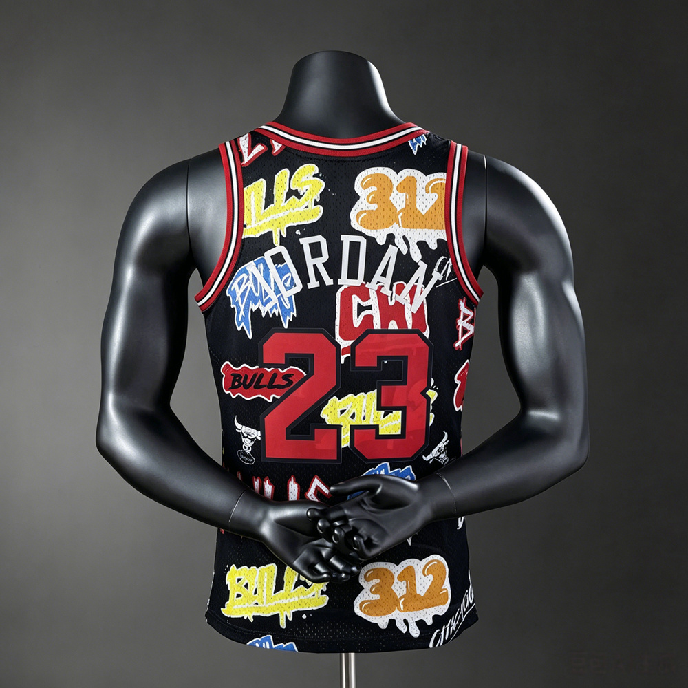 Chicago Bulls Retro Edition Jordan #23 NBA Jersey Silk Version Foto 2