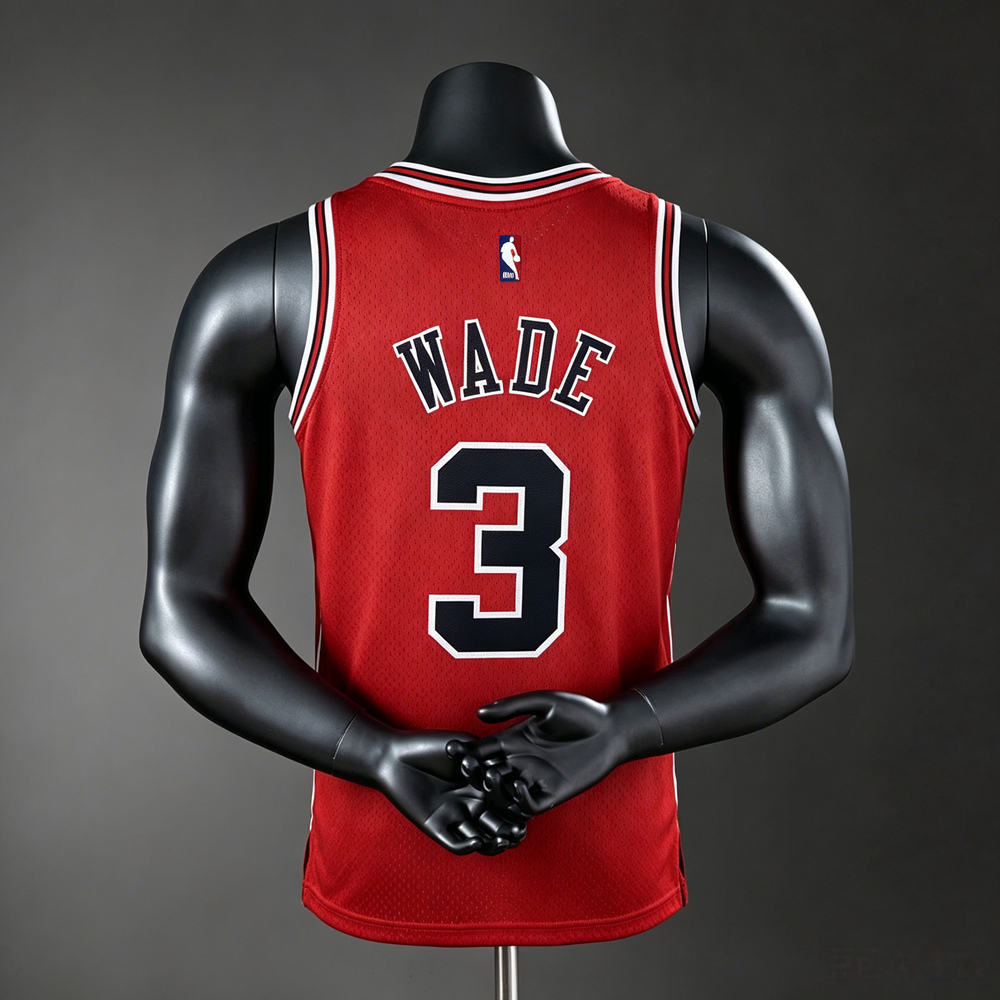 Chicago Bulls Classic Edition Wade #3 NBA Jersey Silk Version Foto 2