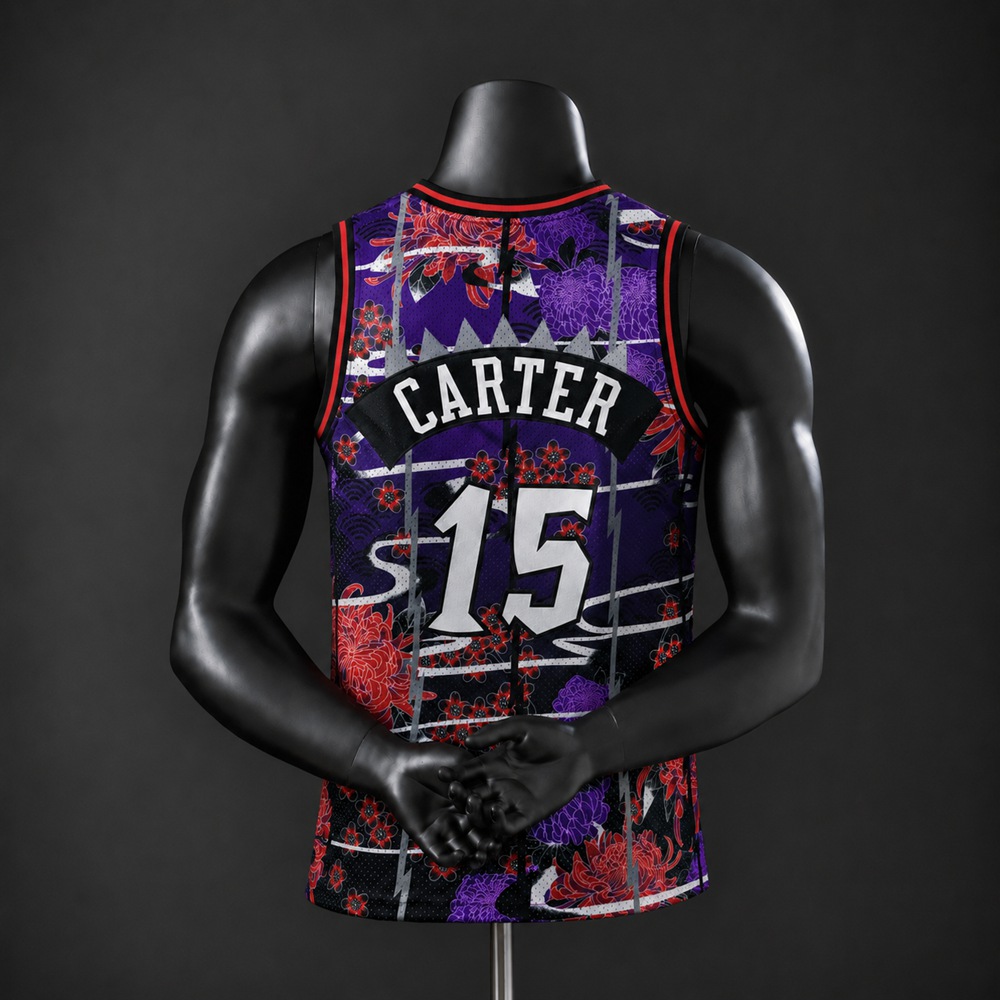 Toronto Raptors City Edition Vince Carter #15 NBA Jersey Embroidered Version Foto 2